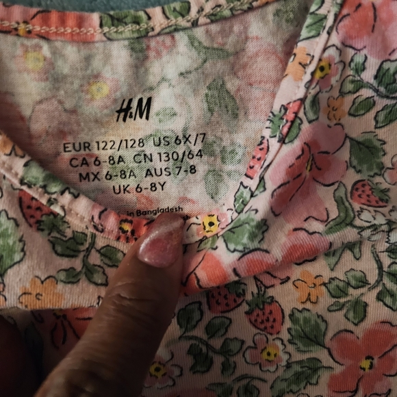 H&M Floral Pink and Green Kids Dress - Picture 3 of 3